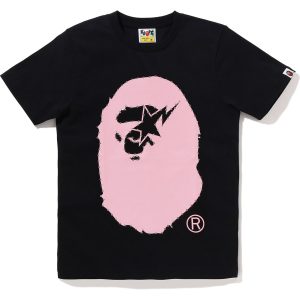 CRYSTAL STONE STA EYE BIG APE HEAD TEE LADIES